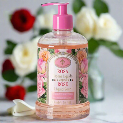 Hand Wash - Saponificio Artigianale Fiorentino - Saponificio Artigianale Fiorentino Rose Hand Wash Set of 3 x 500ml - The Gift Company