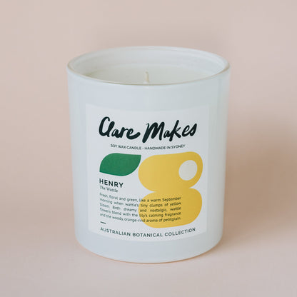 Clare Makes Henry The Wattle Medium Candle 180g – Clare Makes product and lifestyle image 4