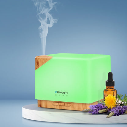 Humidifier - The Gift Company - Devanti Aroma Diffuser Ultrasonic Humidifier 600ml - The Gift Company