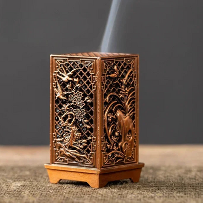 Incense Burner - The Gift Company - Square Vertical Incense Burner – Xiangyun-Inspired Alloy & Ceramic Holder - The Gift Company