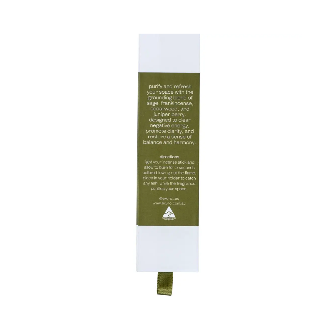 Exuro Cleanse Incense Sticks 20 Pack - Sage, Cedarwood & Frankincense - The Gift Company