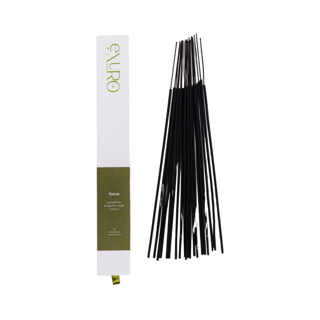 Exuro Focus Incense Sticks 20 Pack - Grapefruit, Lemon, Bergamot & Basil - The Gift Company