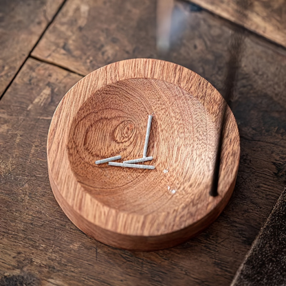 Incense Holder - The Gift Company - Elegant Wooden Aromatherapy Burner Base Metal Stand Diffuser - The Gift Company