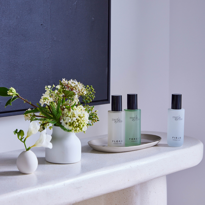 Myrtle & Moss Field Botanical Diffuser, Interior Scent & Refill Trio