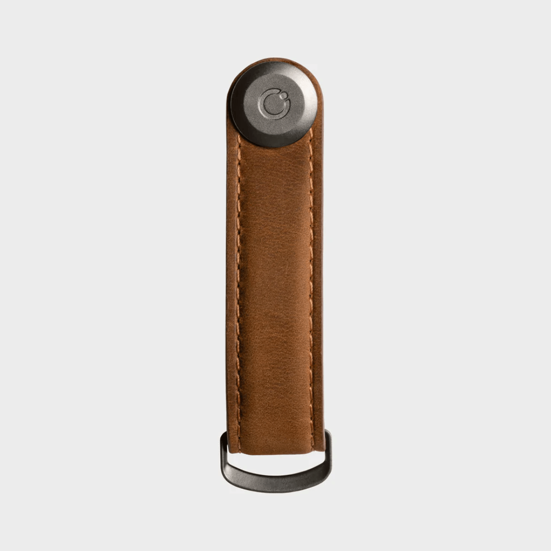 Key Organiser - Orbitkey - Orbitkey - Key Organiser Crazy-Horse Chestnut Brown with Brown Stitching - The Gift Company