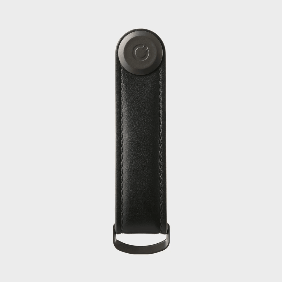 Key Organiser - Orbitkey - Orbitkey - Key Organiser Leather Black with Black Stitching - The Gift Company