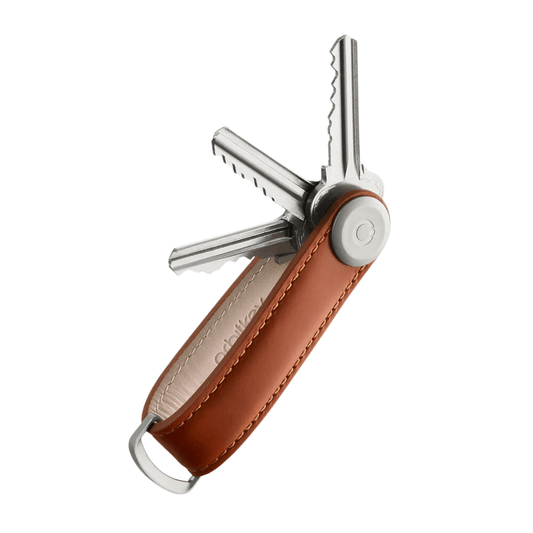 Key Organiser - Orbitkey - Orbitkey - Key Organiser Leather Cognac with Tan Stitching - The Gift Company