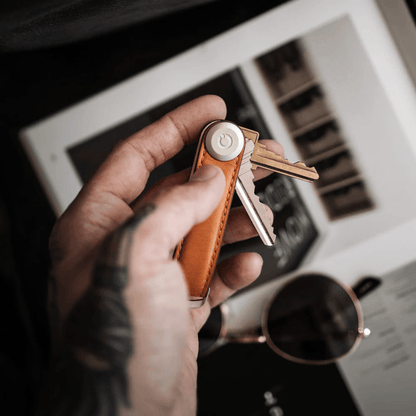 Key Organiser - Orbitkey - Orbitkey - Key Organiser Leather Cognac with Tan Stitching - The Gift Company