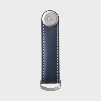 Key Organiser - Orbitkey - Orbitkey - Key Organiser Leather Navy with Tan Stitching - The Gift Company