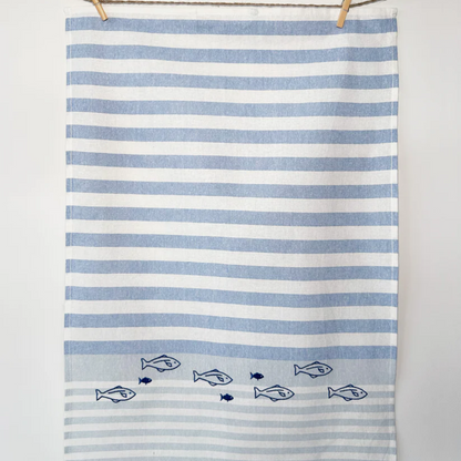 Kitchen Towel - Grubentuch - Grubentuch German Quality Tea Towels Ocean School of Fish - The Gift Company