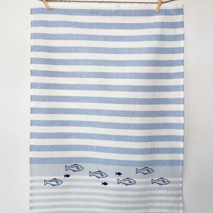 Kitchen Towel - Grubentuch - Grubentuch German Quality Tea Towels Ocean School of Fish - The Gift Company