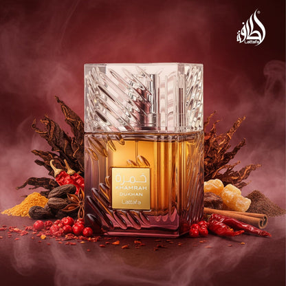 Lattafa Khamrah Dukhan styled with spices and smoke