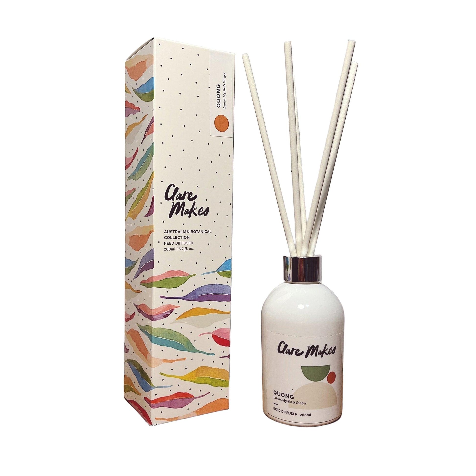 Clare Makes Quong Lemon Myrtle & Ginger Reed Diffuser 200mL by Clare Makes