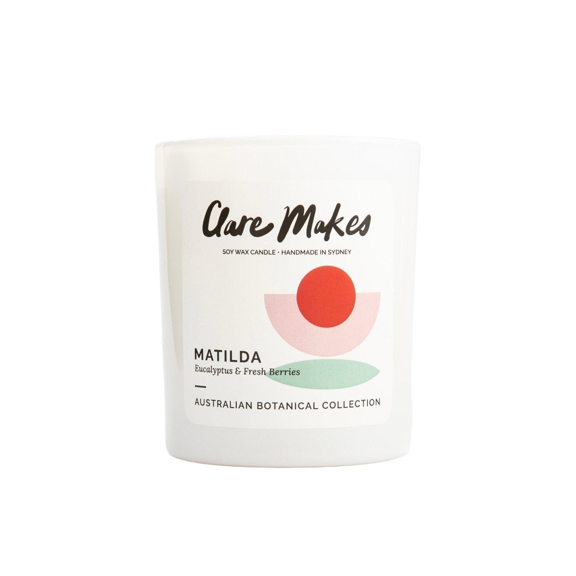 Clare Makes Matilda Eucalyptus & Fresh Berries Medium Candle 180g by Clare Makes