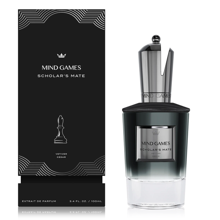 Mind Games Scholar's Mate Extrait de Parfum 100mL bottle and box