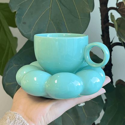 Mug & Saucer - Sage & Cooper - Sage & Cooper Lottie Mug & Saucer Set - Teal - The Gift Company