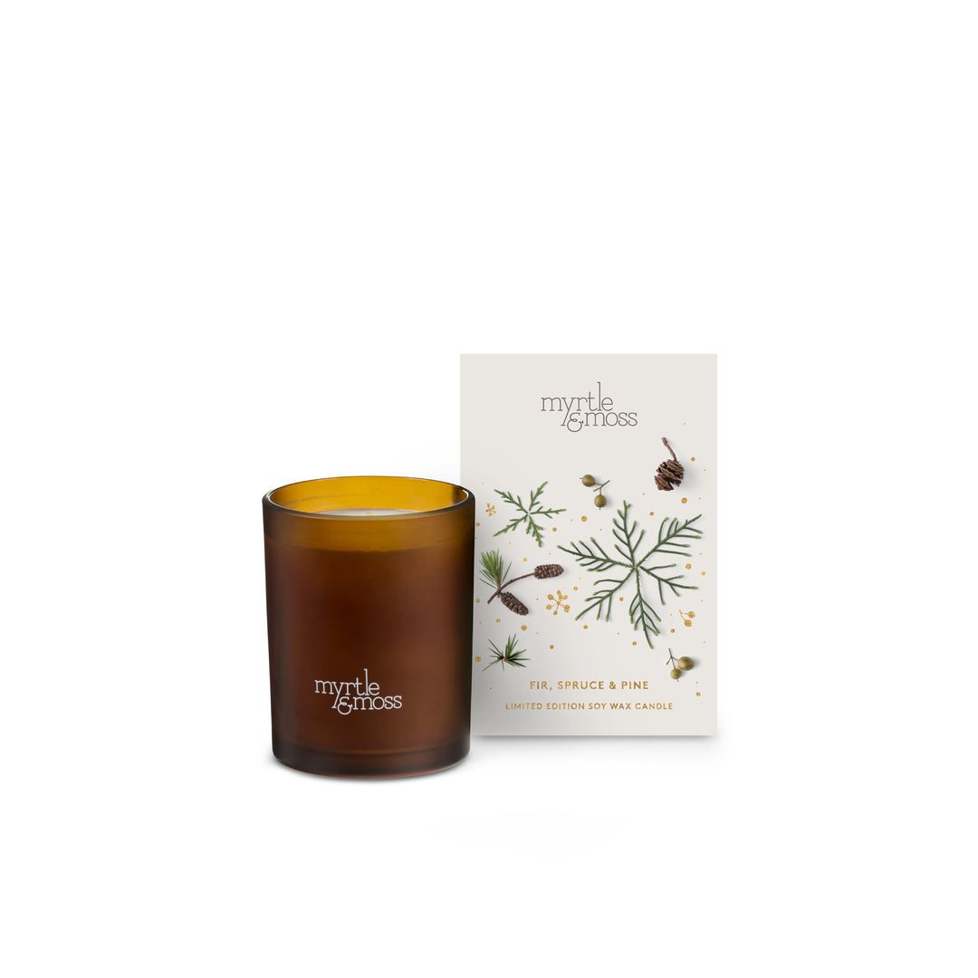 Myrtle & Moss Christmas Candle Fir, Pine & Spruce 50 Hours - official white background product image