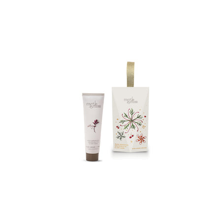 Myrtle & Moss Christmas Hand Cream Ornament Rose Geranium, Grapefruit & Clary Sage 30mL - official white background product image