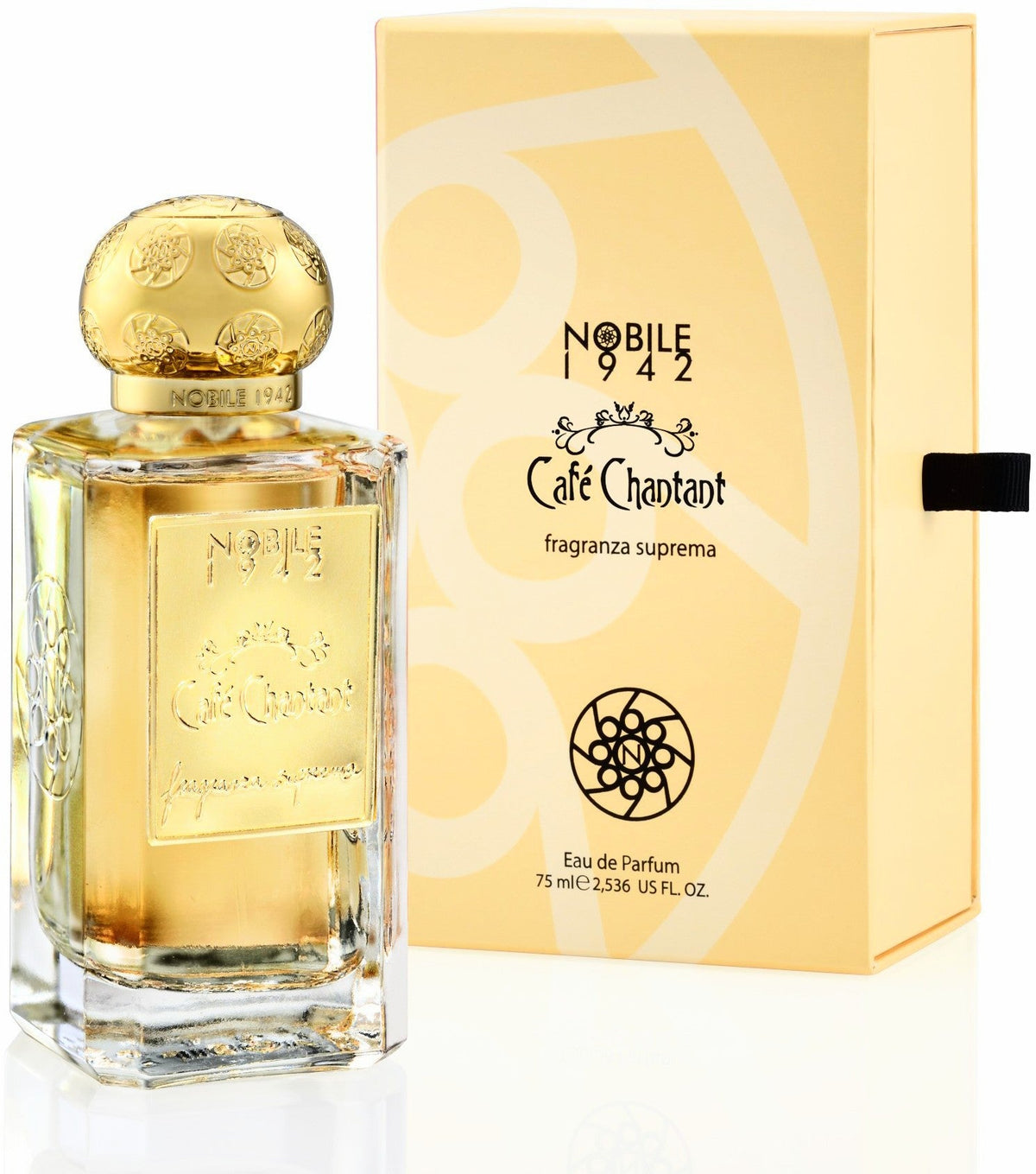 Nobile 1942 Café Chantant Extrait de Parfum 75mL bottle and box