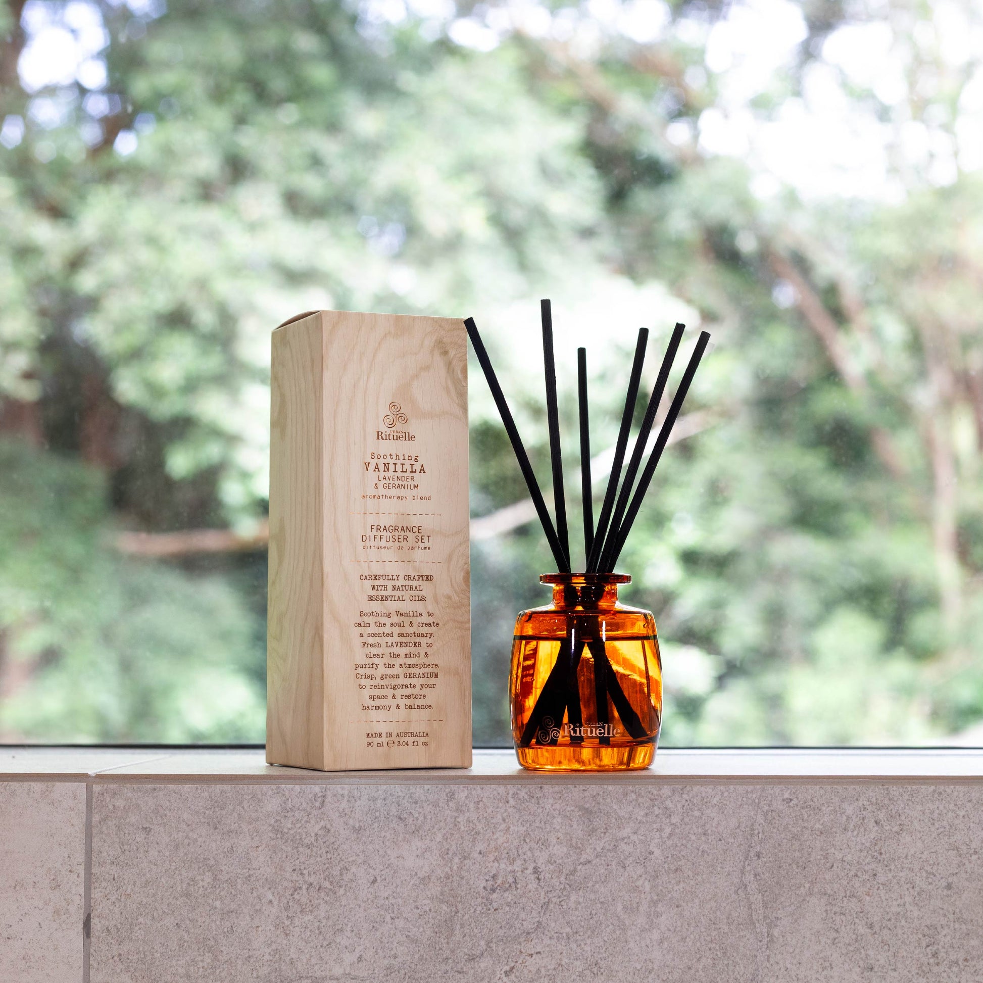 Urban Rituelle Vanilla, Lavender & Geranium Mini Fragrance Diffuser Set 90mL