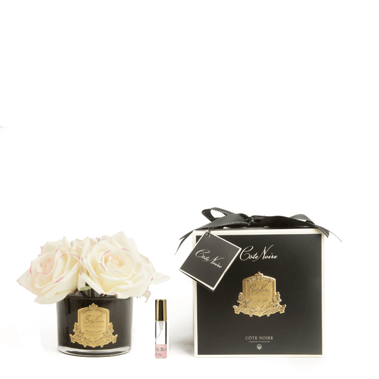 Perfumed Five Roses - Cote Noire - Cote Noire Natural Touch Five Roses - Pink Blush (Black Vessel) - The Gift Company