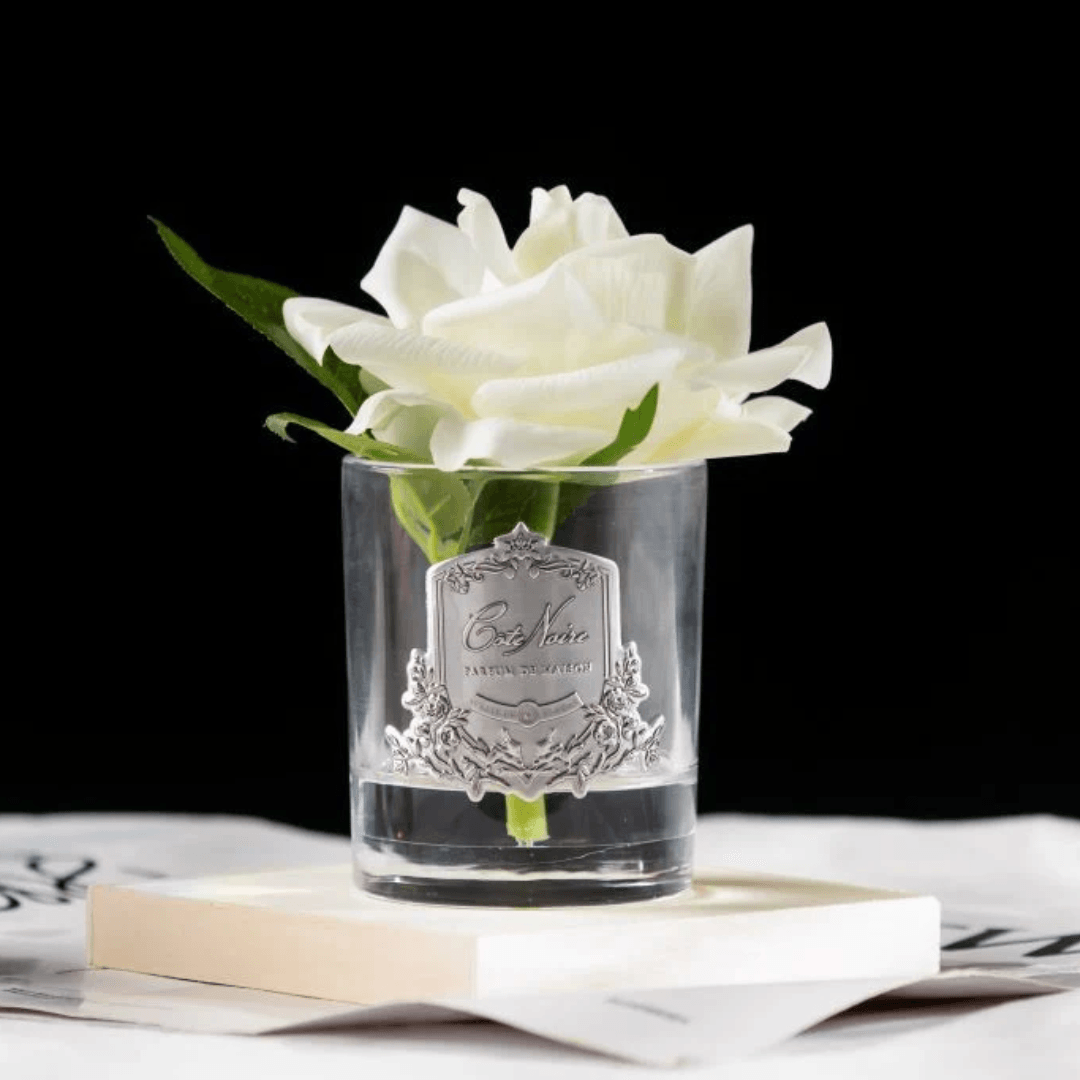 Perfumed Single Rose - Cote Noire - Cote Noire Natural Touch Single Rose - Ivory White - The Gift Company