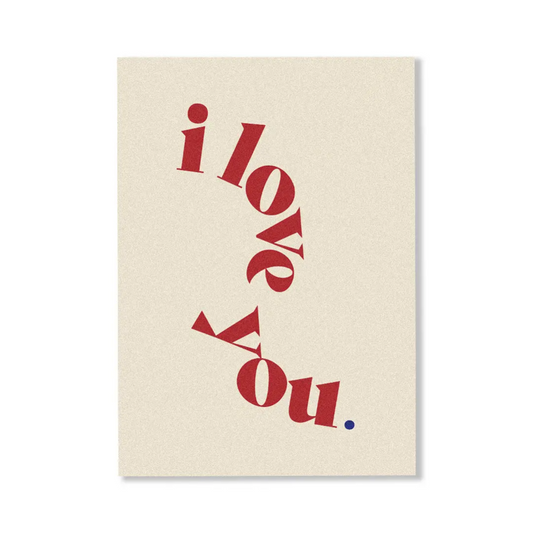 Personalised Gift Card - CARDBOARD - CARDBOARD Greeting Card I Love You. - The Gift Company