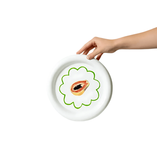 Plate - Sage & Cooper - Sage & Cooper Summer Fruit Plate - Green Papaya Plate - The Gift Company