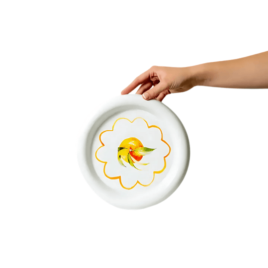 Plate - Sage & Cooper - Sage & Cooper Summer Fruit Plate - Leafy Orange Plate - The Gift Company
