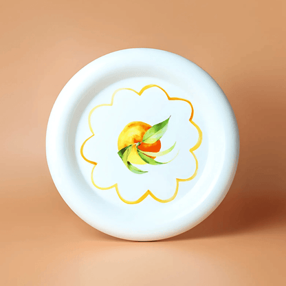 Plate - Sage & Cooper - Sage & Cooper Summer Fruit Plate - Leafy Orange Plate - The Gift Company