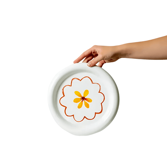 Plate - Sage & Cooper - Sage & Cooper Summer Fruit Plate - Yellow Flower Plate - The Gift Company