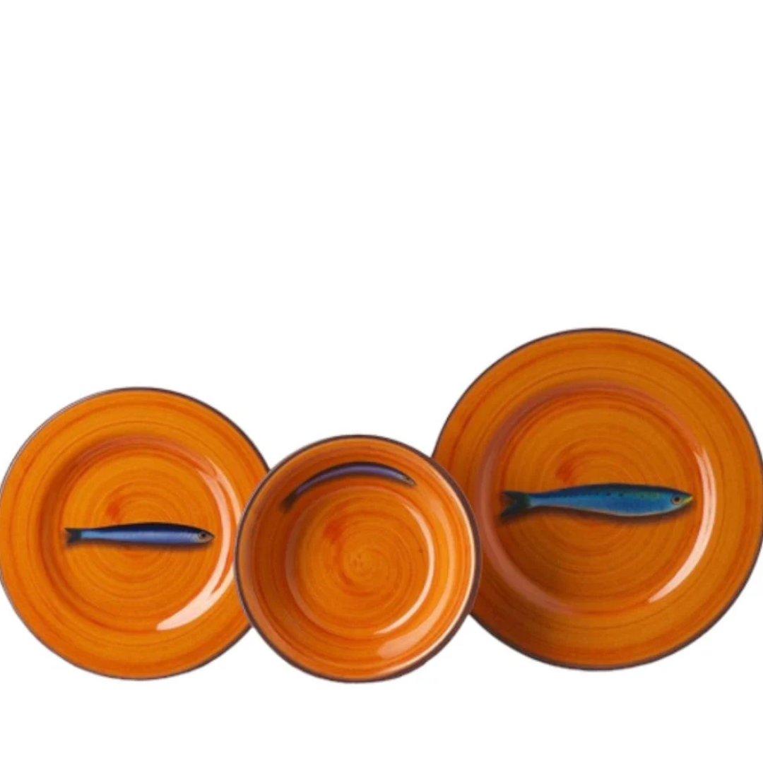 Plates - Mario Luca Giusti - Mario Luca Giusti Aimone Orange Fruit Plates Set of 6 - The Gift Company