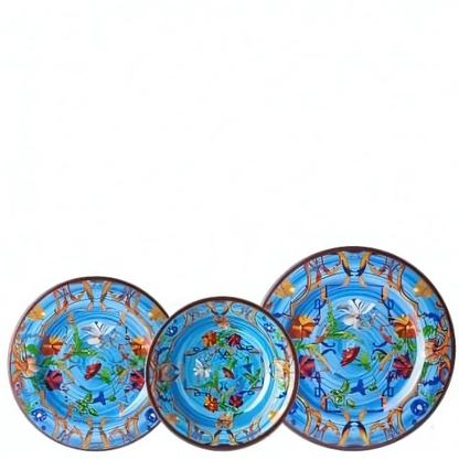 Plates - Mario Luca Giusti - Mario Luca Giusti Pancale Turquoise Fruit Plates Set of 6 - The Gift Company