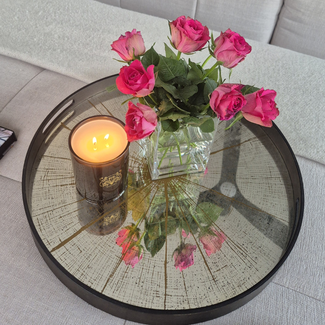 PREMIUM JAR CANDLE - SANJULA - Sanjula Luxor| XL Transparent Black Jar Candle 430g - The Gift Company