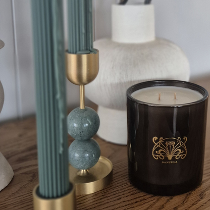 PREMIUM JAR CANDLE - SANJULA - Sanjula Luxor| XL Transparent Black Jar Candle 430g - The Gift Company