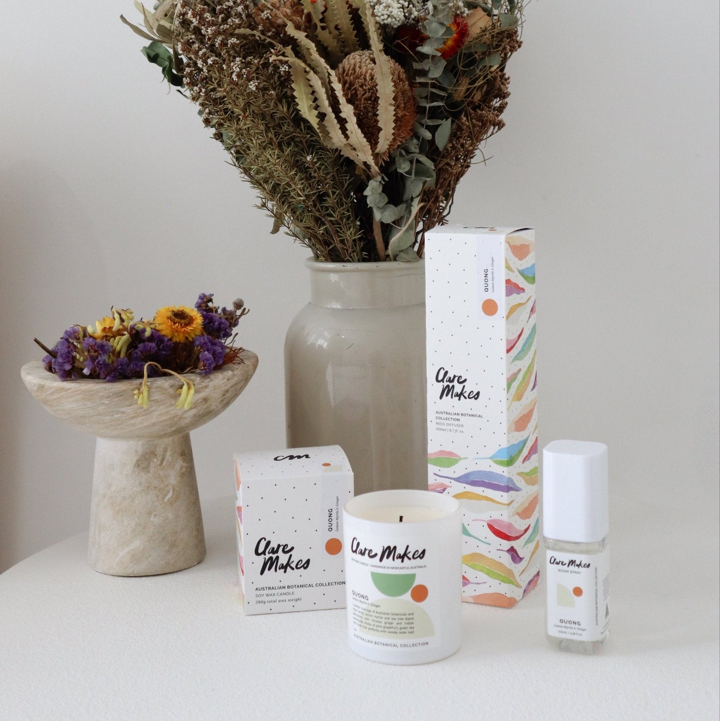 Clare Makes Quong Lemon Myrtle & Ginger Reed Diffuser 200mL – Clare Makes product and lifestyle image 3