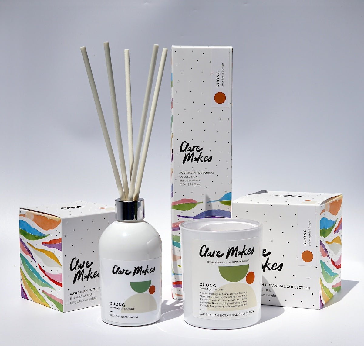 Clare Makes Quong Lemon Myrtle & Ginger Reed Diffuser 200mL – Clare Makes product and lifestyle image 6