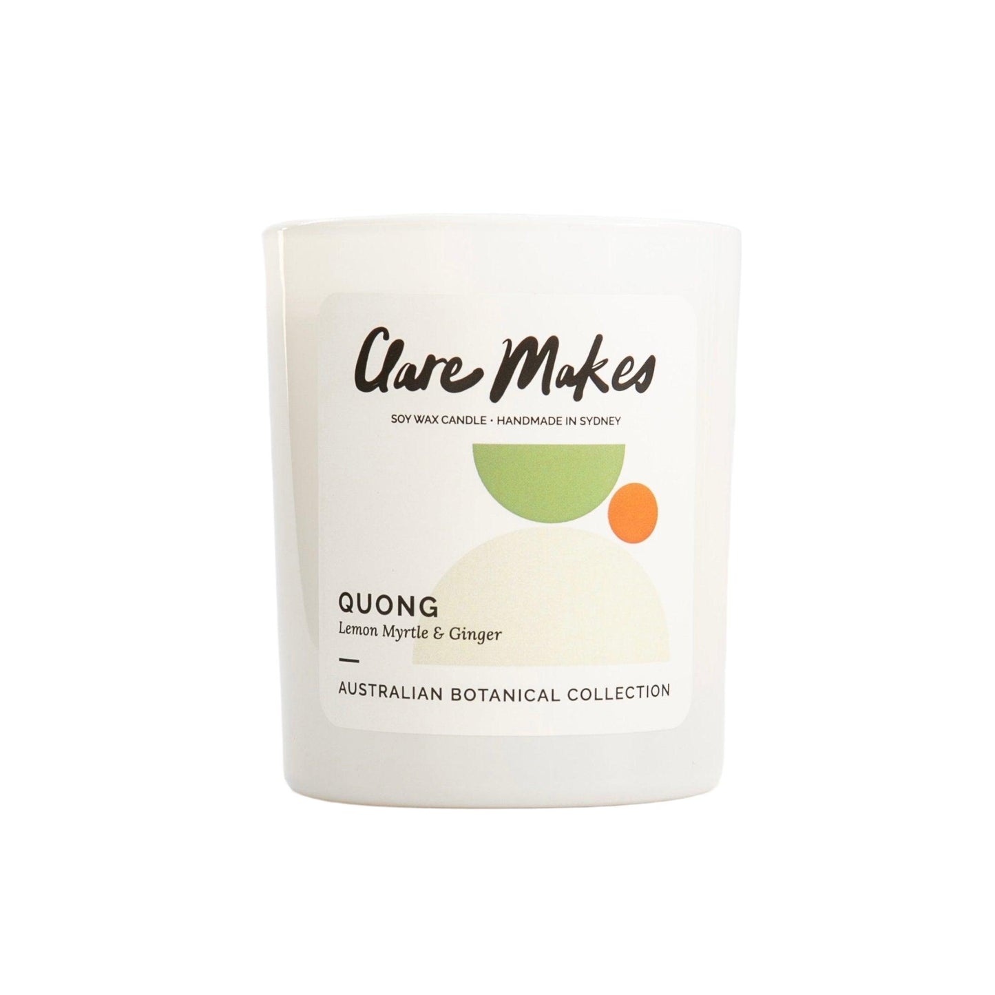 Clare Makes Quong Lemon Myrtle & Ginger Medium Candle 180g by Clare Makes