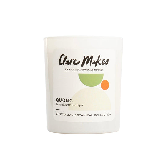 Clare Makes Quong Lemon Myrtle & Ginger Medium Candle 180g by Clare Makes