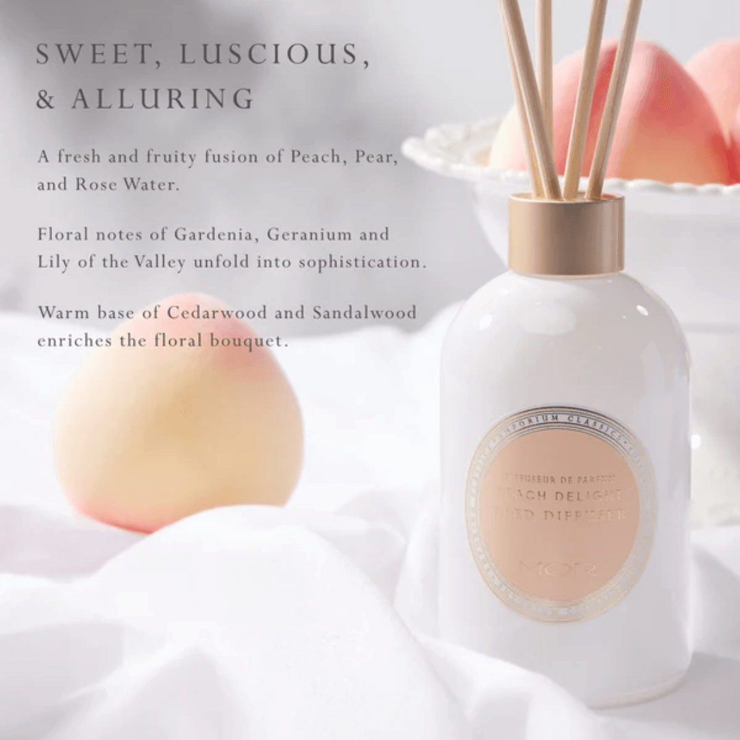 Reed Diffuser - Mor Boutique - MOR Emporium Classics Blanc Peach Delight Reed Diffuser 200mL - The Gift Company