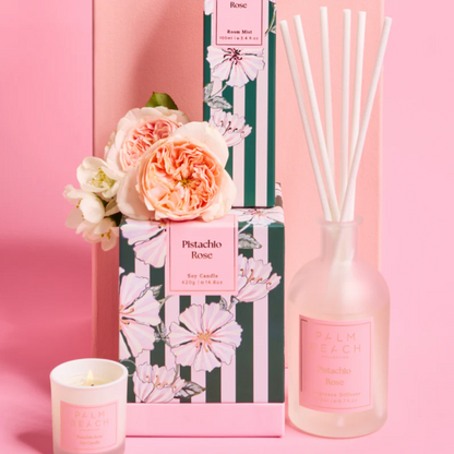 Reed Diffuser - Palm Beach - Palm Beach Pistachio Rose Fragrance Diffuser 200mL - The Gift Company