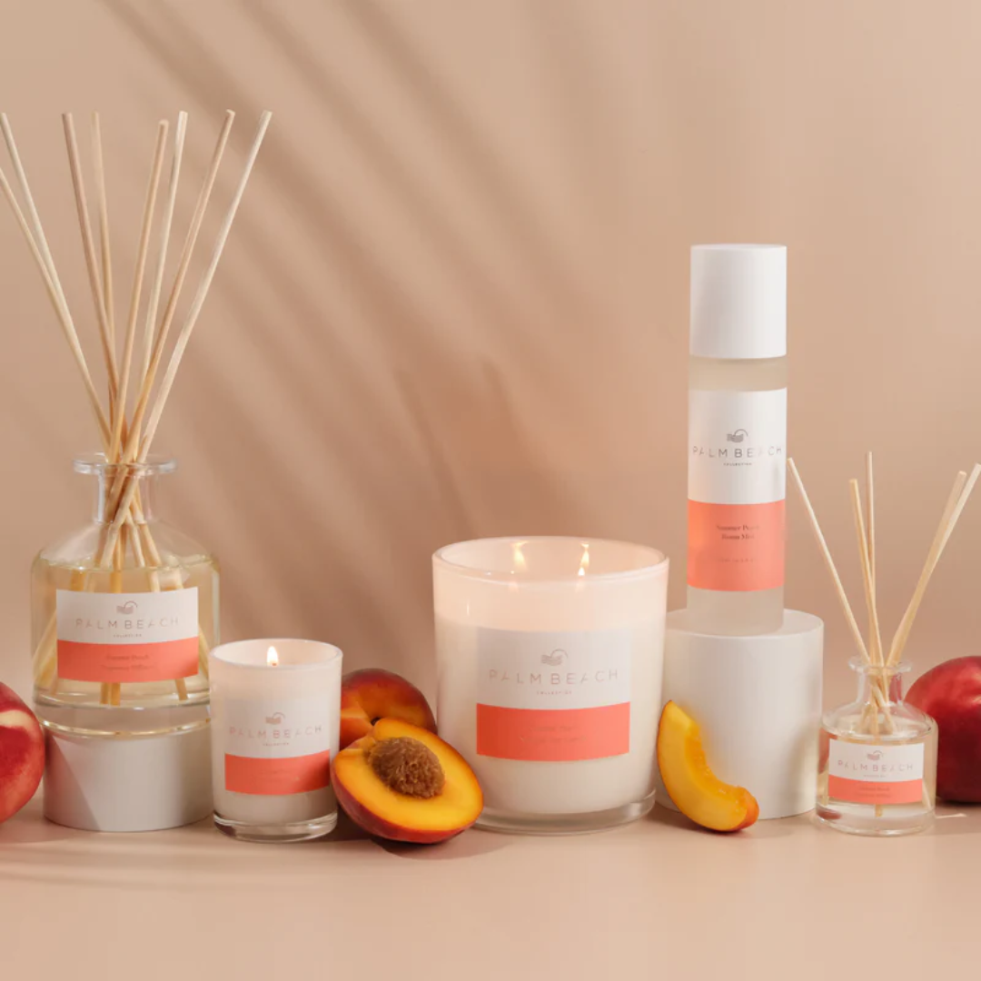 Reed Diffuser - Palm Beach - Palm Beach Summer Peach Mini Fragrance Diffuser 50mL - The Gift Company