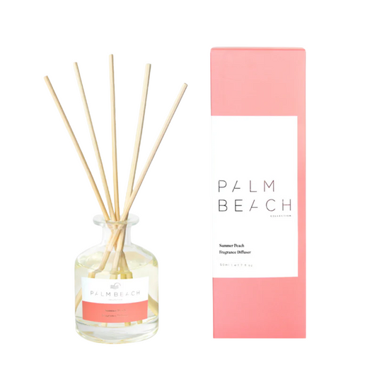 Reed Diffuser - Palm Beach - Palm Beach Summer Peach Mini Fragrance Diffuser 50mL - The Gift Company