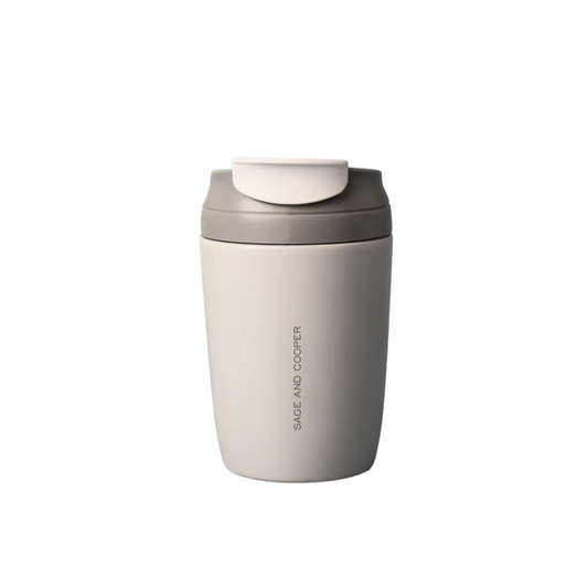 Reusable Cup - Sage & Cooper - Sage & Cooper Olive Reusable Cloud/Gunmetal Cup 350mL - The Gift Company