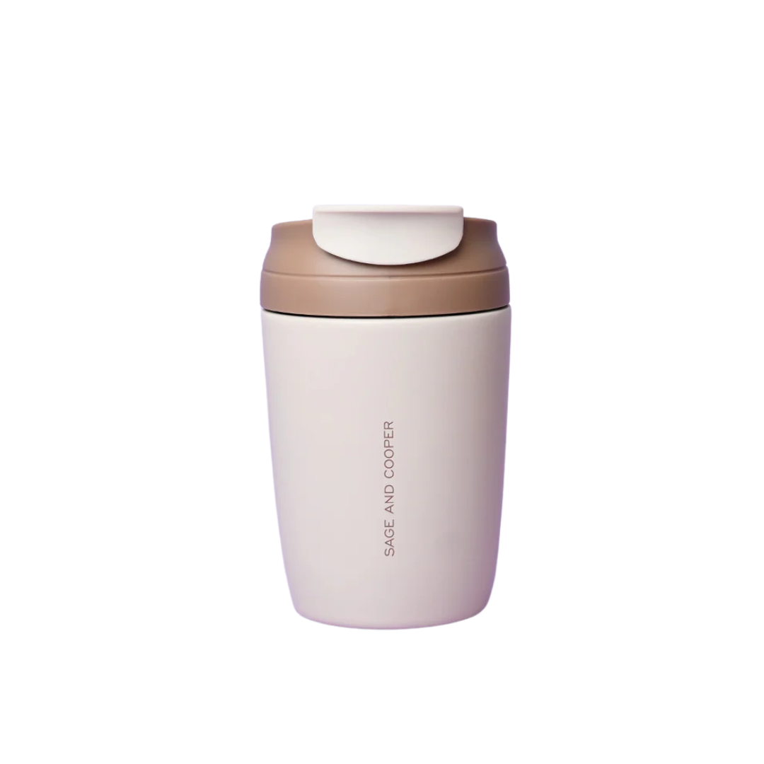 Reusable Cup - Sage & Cooper - Sage & Cooper Olive Sand/Chestnut Reusable Cup 350mL - The Gift Company