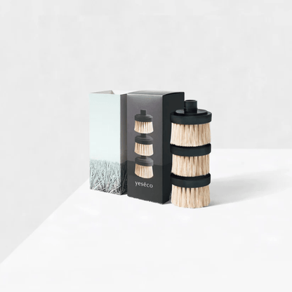 Scrub Brushes - Yeseco - Yeseco Replacement Brush Heads x3 - Black - The Gift Company