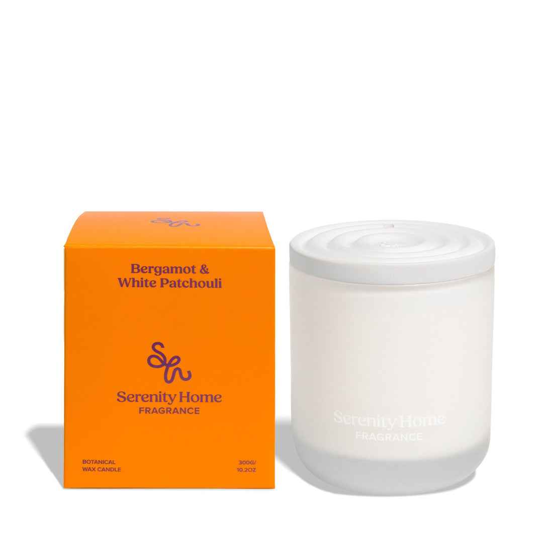 Serenity Home Bergamot & White Patchouli Scented Candle 300g