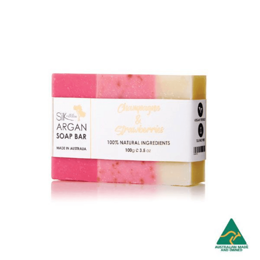 Soap - Silk Oil of Morocco - Luxe Argan Soap Bar - Champagne & Strawberries - The Gift Company