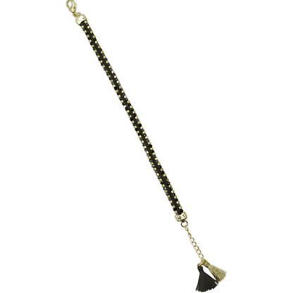 Stone Pearl Bracelet - Zjoosh - Zjoosh Black Beaded Tassel Bracelet - The Gift Company