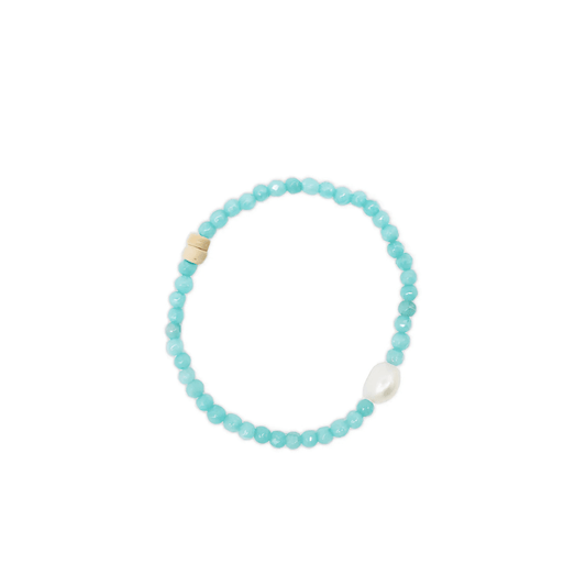 Stone Pearl Bracelet - Zjoosh - Zjoosh Stone and Pearl Bracelet Aqua - The Gift Company